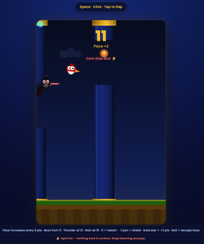 Student game projected during class